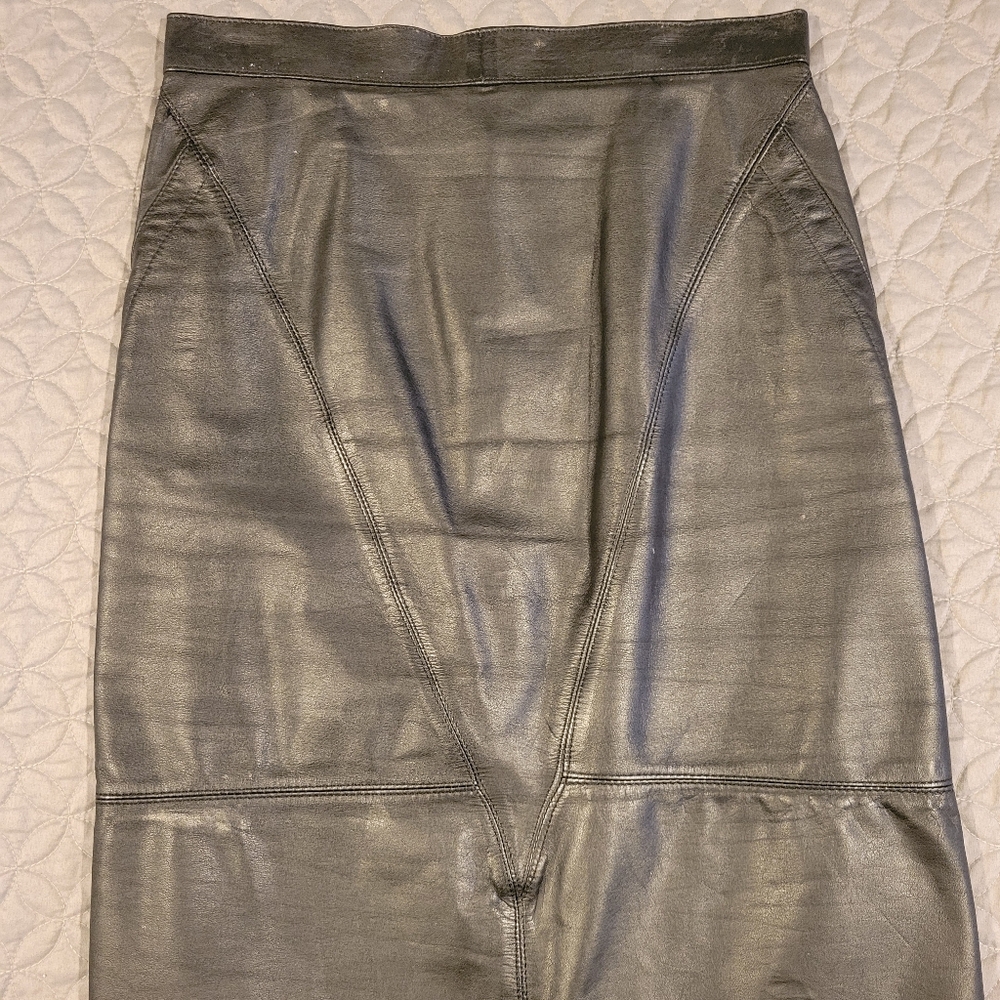 Vintage Black Leather Skirt